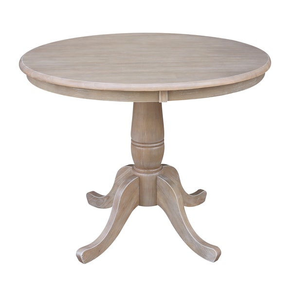 International Concepts Round 36 in Round Top Pedestal Table, 28.9 inH, Washed Gray Taupe, 36 W, 36 L, 29.1 in H, Wood K09-36RT - main